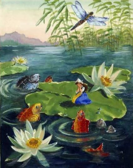 Рыбки столпились внизу