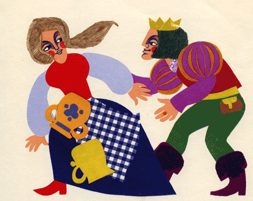 пояс на фартуке принцессы лопнул, горшочки выпали