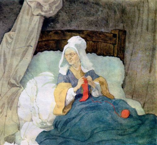 бабушка лежала в постели