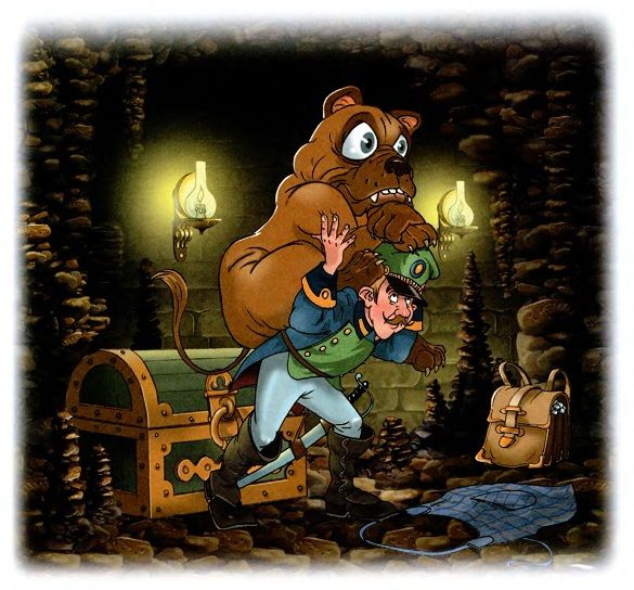 солдат схватил собаку и посадил её на ведьмин передник