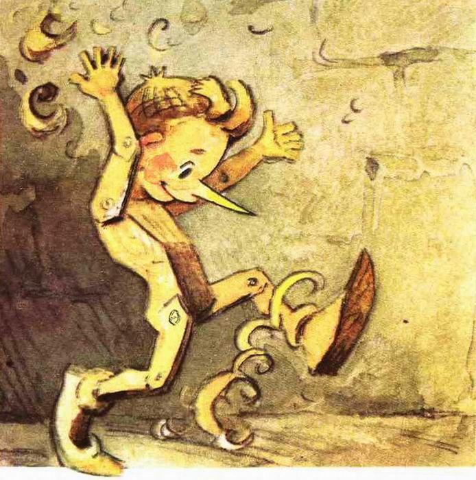 кукла, прыгнула на пол и давай плясать и прыгать